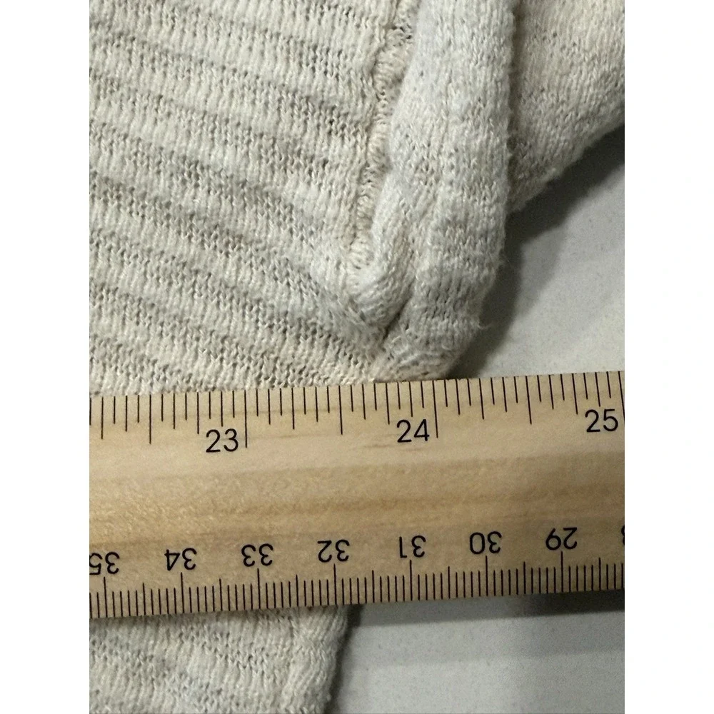 Old Navy Open Front Cardigan Women's L Beige Cotton Blend Textured Knit 3/4